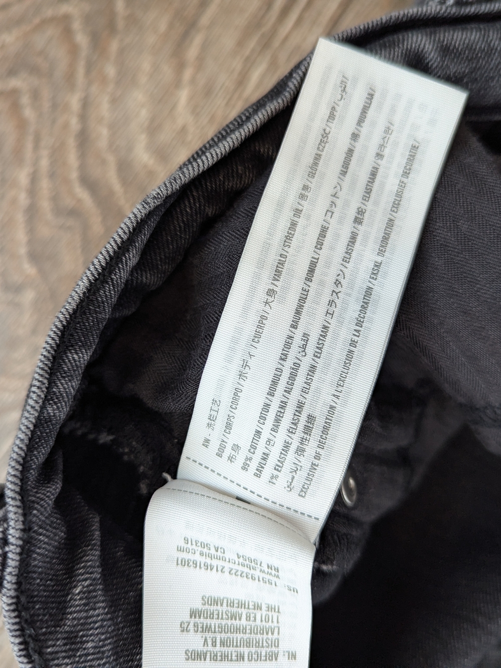 Abercrombie & Fitch 90s Slim Straight Jeans Criss Cross 33 / 16 Long Black - Picture 13 of 15